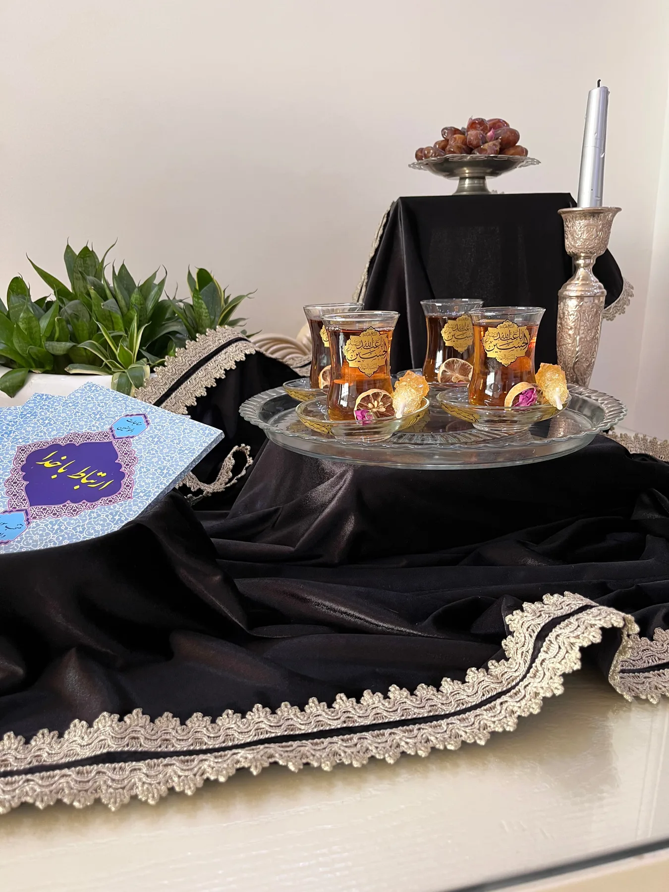 رومیزی مشکی مأوا / مناسب مراسم سوگواری و مذهبی