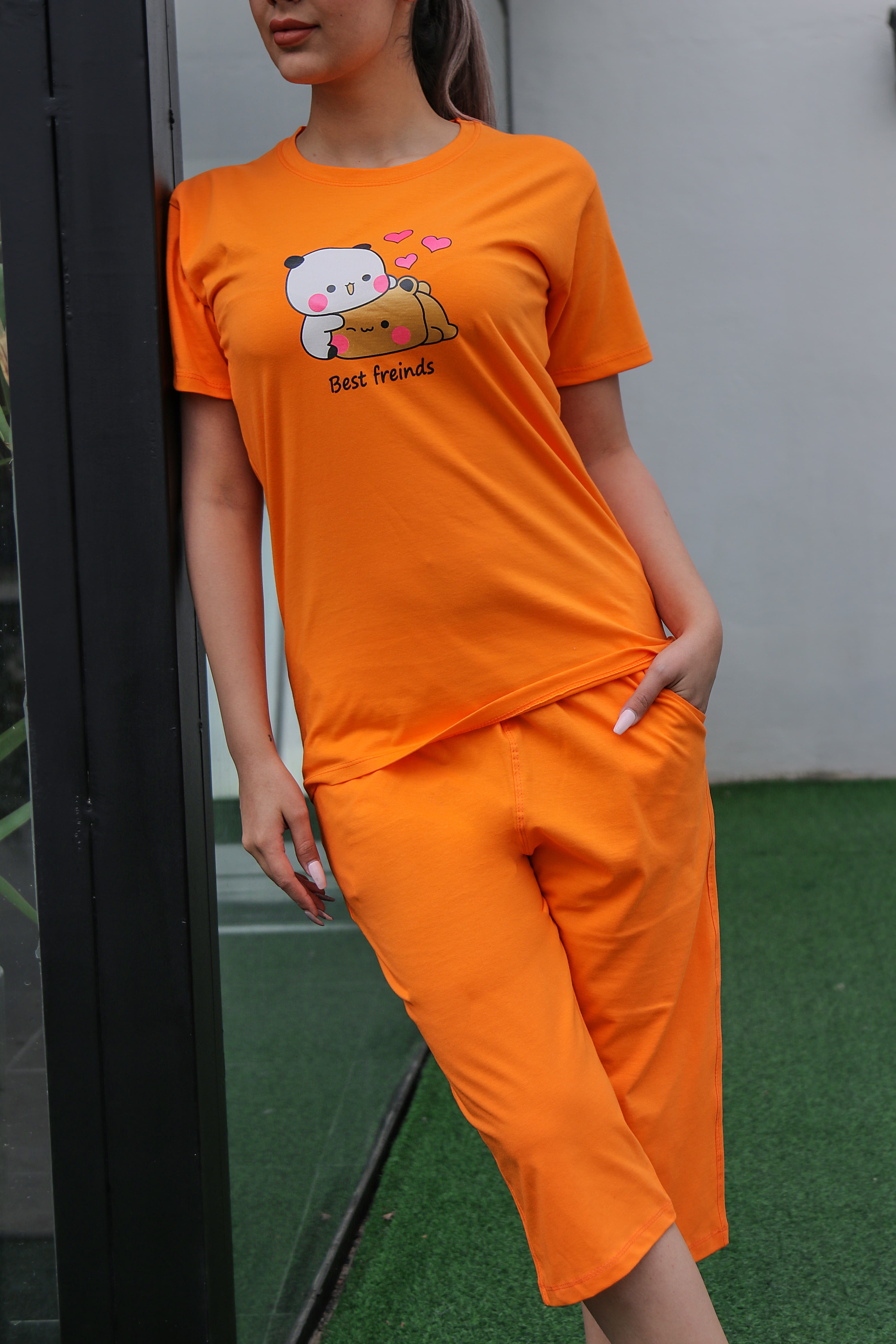 ست تیشرت و شلوارک زنانه تنسان کد 3102